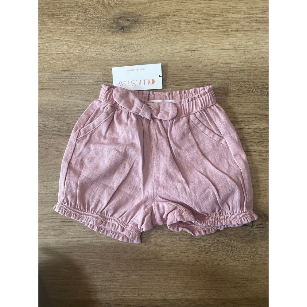 Light weight cotton Rose pink Ollie's‎ Day girly shorts (9-12m)